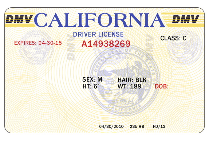 california driver license blank psd template